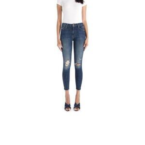 MOTHER High Waisted Looker Ankle Fray In Wicked Wildflower Sz 26